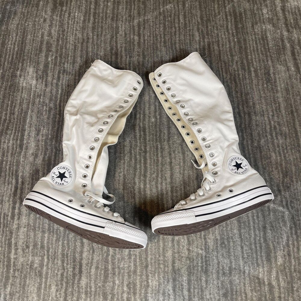 Converse CTAS XX Hi Shoes Womens Size 7 White Knee High Zip Sneakers A10456C